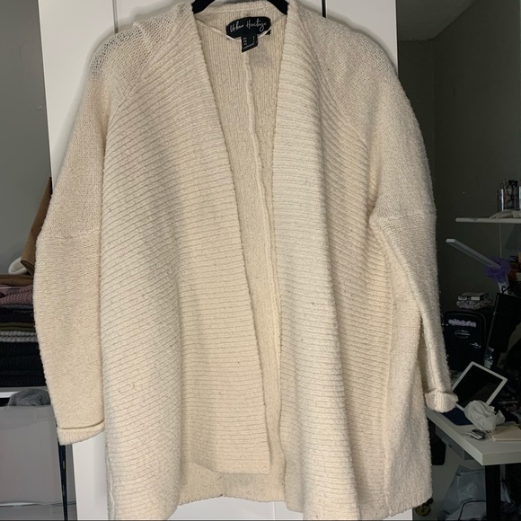 Urban Heritage Rib Knit White/Cream Cardigan - Picture 5 of 10